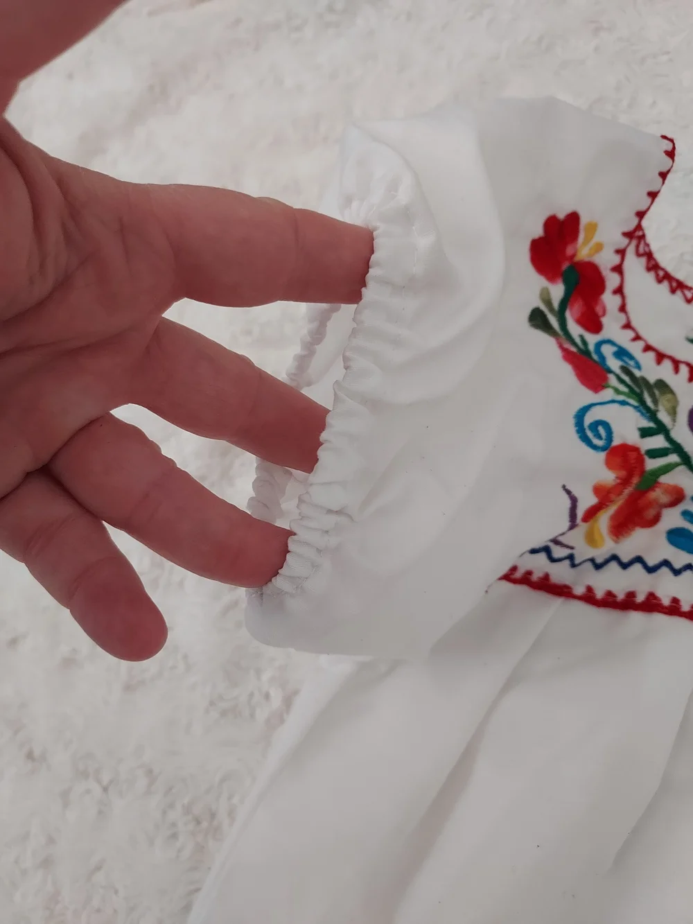 Cotton Girls' 2T-4T Beautifully Embroidered Floral Peasant Top Guatemalan Summer